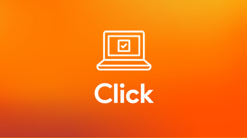 Image of a computer icon with the word Click