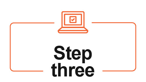 Step three laptop checklist icon